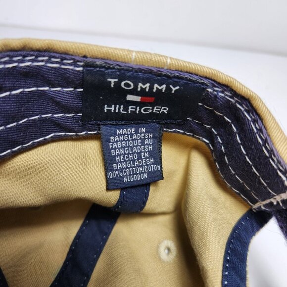 Vintage 90s Tommy Hilfiger Hat Cap Ski Logo Embroidered Detail Hook & Loop Beige - Picture 12 of 12